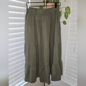 Olive Green Midi Skirt
